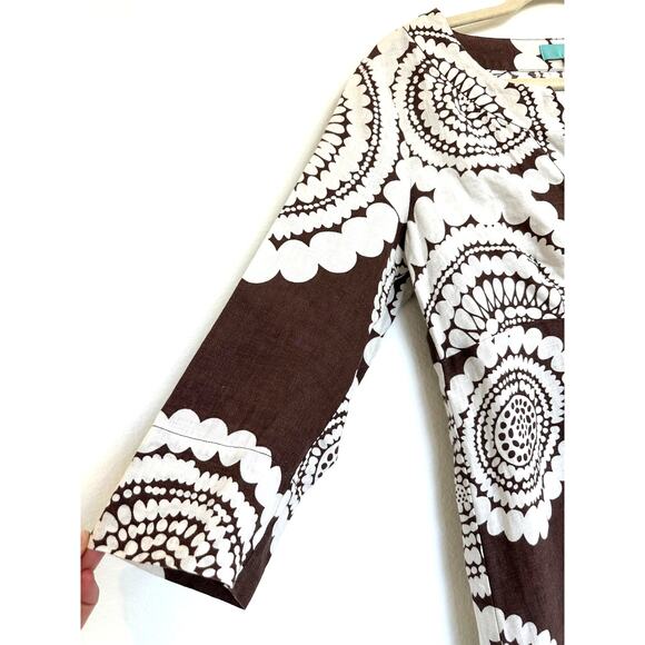 Boden Brown Linen Women's Dress Size US 8 UK 12 Bohemian Boho Design Cute Casual - Picture 5 of 13